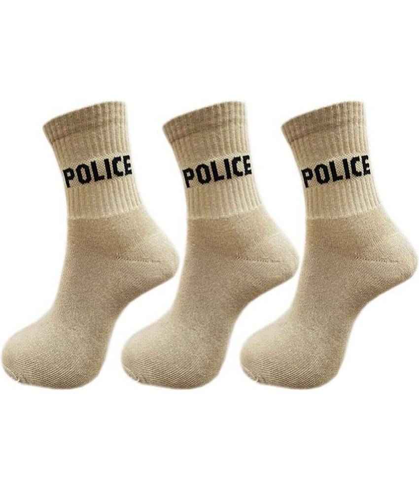 RC. ROYAL CLASS - Cotton Men's Printed Beige Ankle Length Socks ( Pack of 3 )