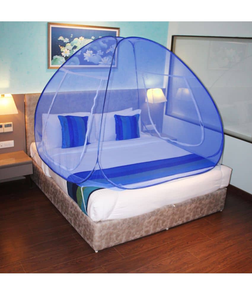 ShreejiHuf King Blue Plain Mosquito Net
