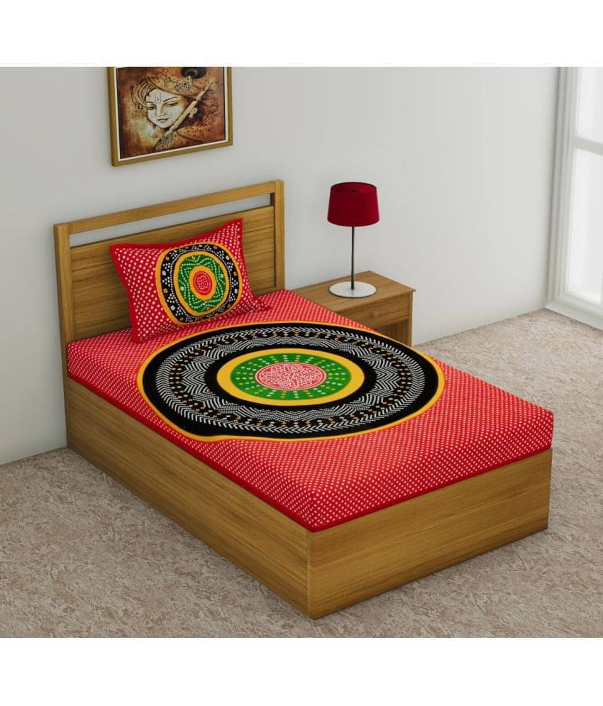 Uniqchoice Cotton Single Bedsheet ( Red )     			Uniqchoice Cotton Single Bedsheet ( Red )