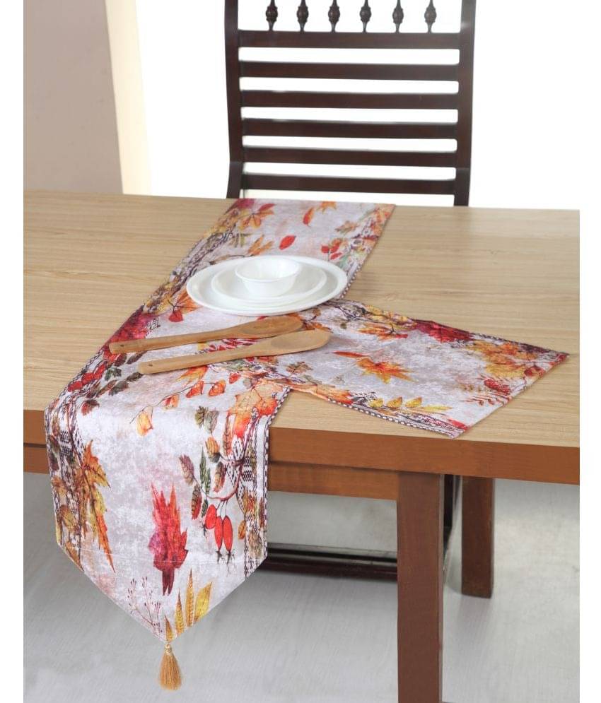 AAZEEM Printed Table Runner with Tassels, Unique Desgin Table Runner with 4 Placemat, 180 cm X 30 cm AAZEEM Printed Table Runner with Tassels, Unique Desgin Table Runner with 4 Placemat, 180 cm X 30 cm