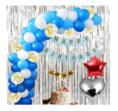     			Blooms Event  Blue Theme Happy Birthday Decoration Kit Combo