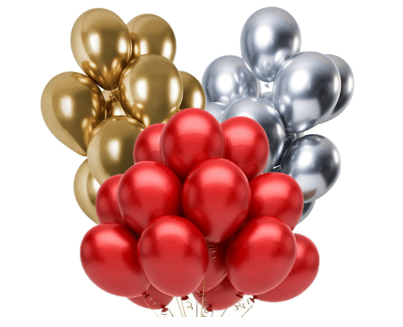     			Blooms Event Combo of Red,Silver,Golden  Color Metallic Balloon pack of 51 pcs
