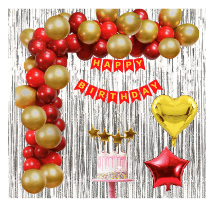     			Blooms Event Golden & Red Happy Birthday Combo