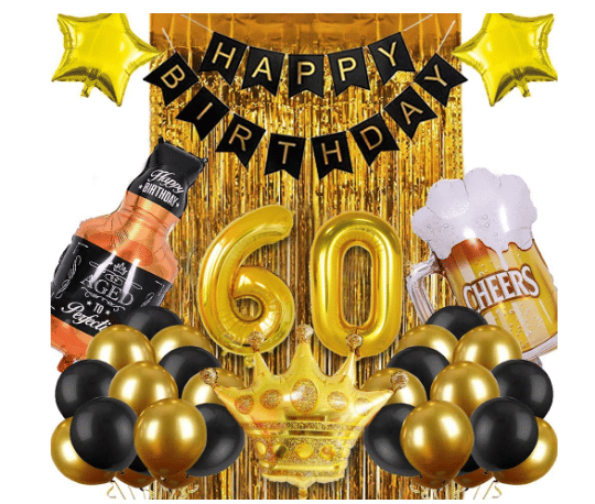     			Blooms Event60th Birthday Decorations for Men & Women - 33Pcs Birthday Decoration