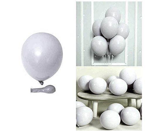 Blooms EventPastel silver Balloons Latex Party Balloons (Pack Of 100pc) Blooms EventPastel silver Balloons Latex Party Balloons (Pack Of 100pc)