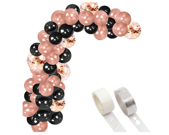 Blooms EventROSE GOLD& BLACK Balloon Combo     			Blooms EventROSE GOLD& BLACK Balloon Combo