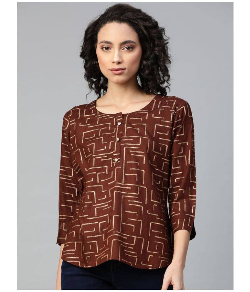     			JC4U Women's Viscose A-Line Top ( Brown )