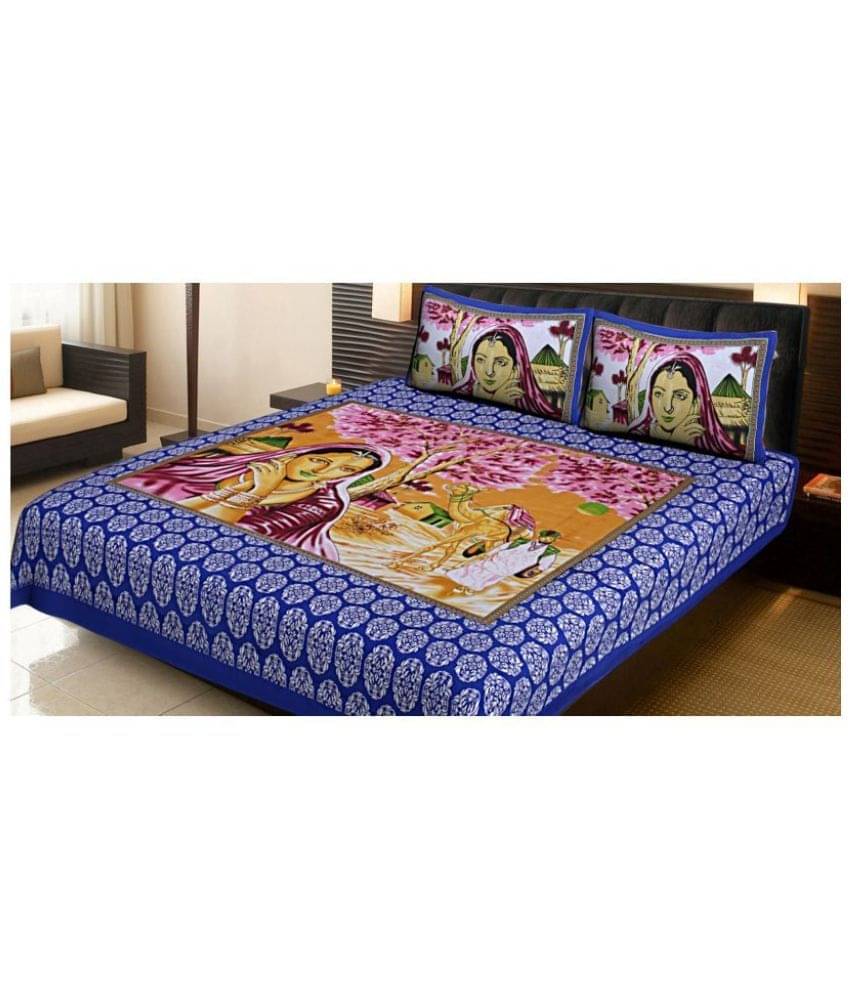 Shagun Online Cotton Double Bedsheet with 2 Pillow Covers ( 215 cm x 230 cm )     			Shagun Online Cotton Double Bedsheet with 2 Pillow Covers ( 215 cm x 230 cm )