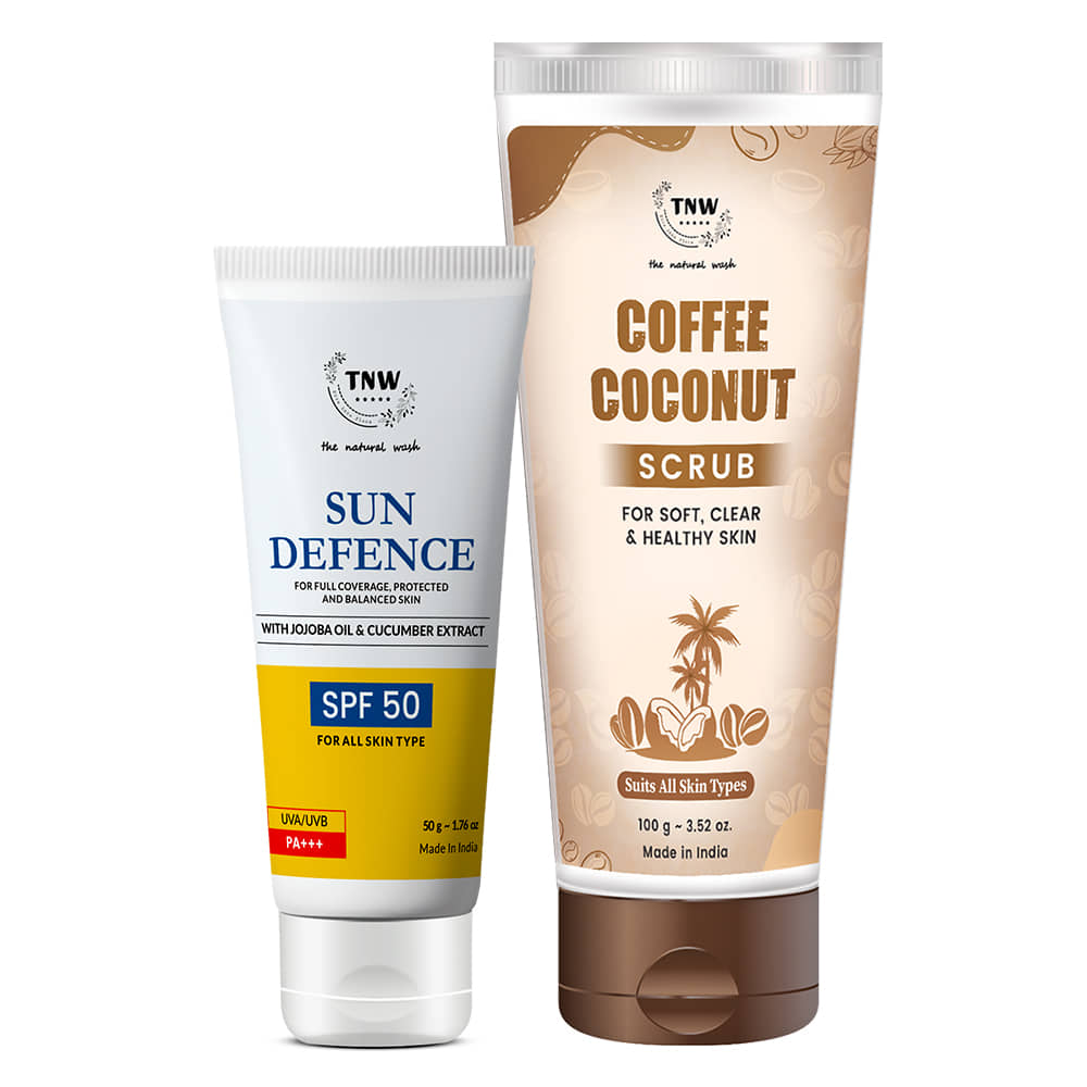 TNW - The Natural Wash Coffee Coconut Scrub + SPF Facial Kit 150ml mL Pack of 2