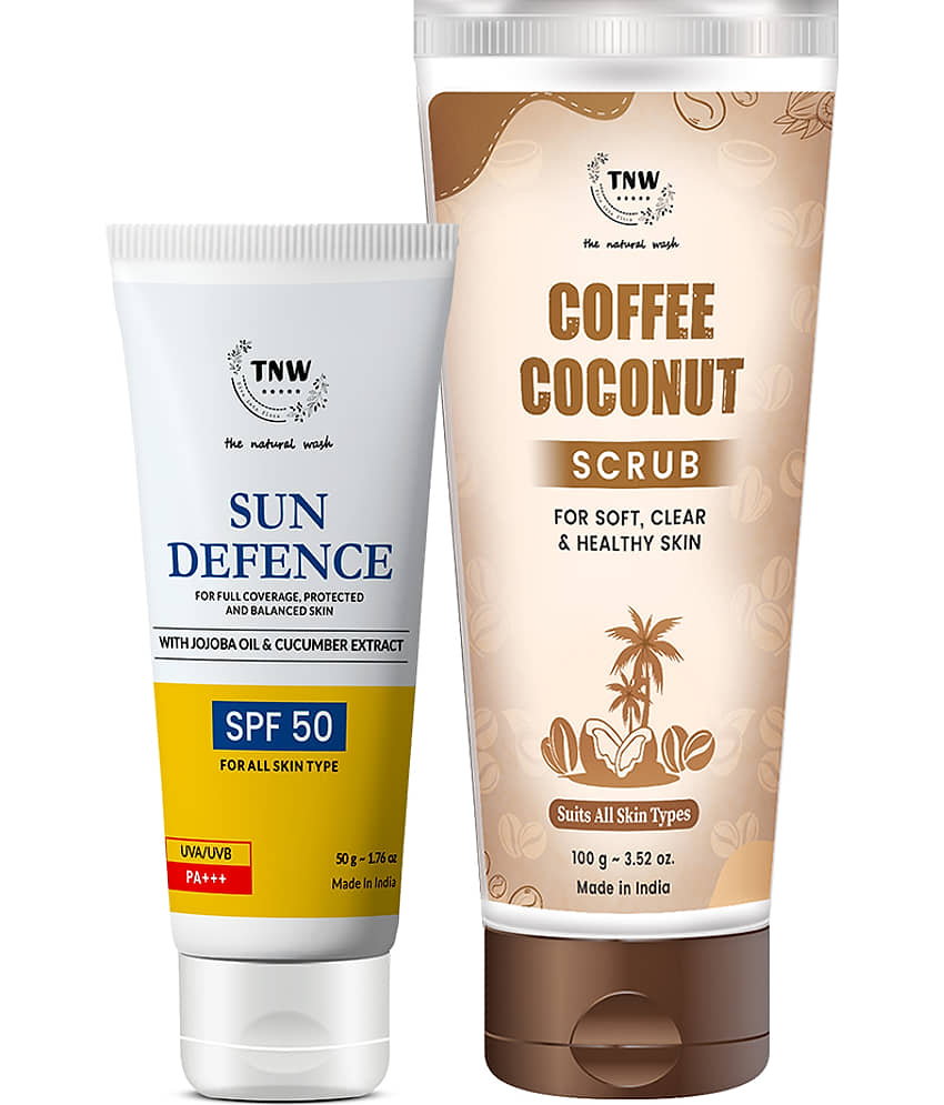 TNW - The Natural Wash Coffee Coconut Scrub + SPF Facial Kit 150ml mL Pack of 2