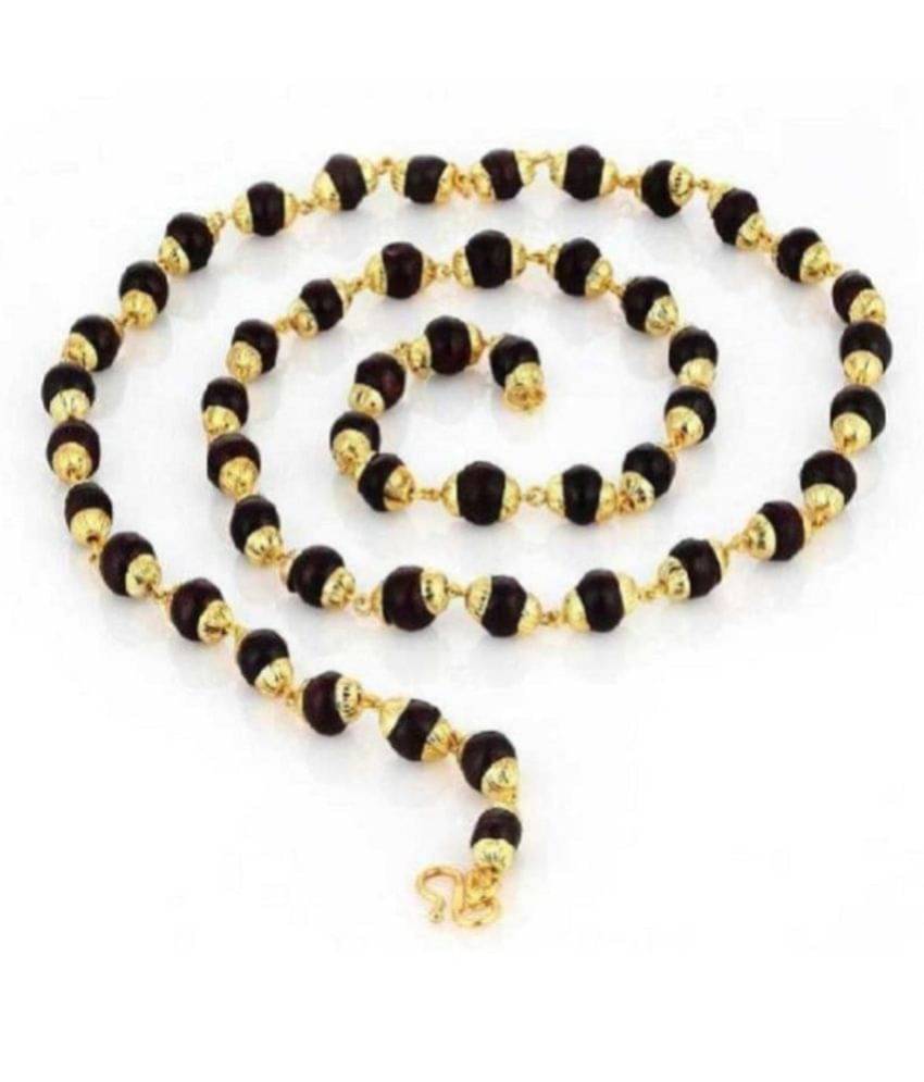     			PAYSTORE Five Face Blavk Rudraksha in Golden Cap Religious Mala for Men