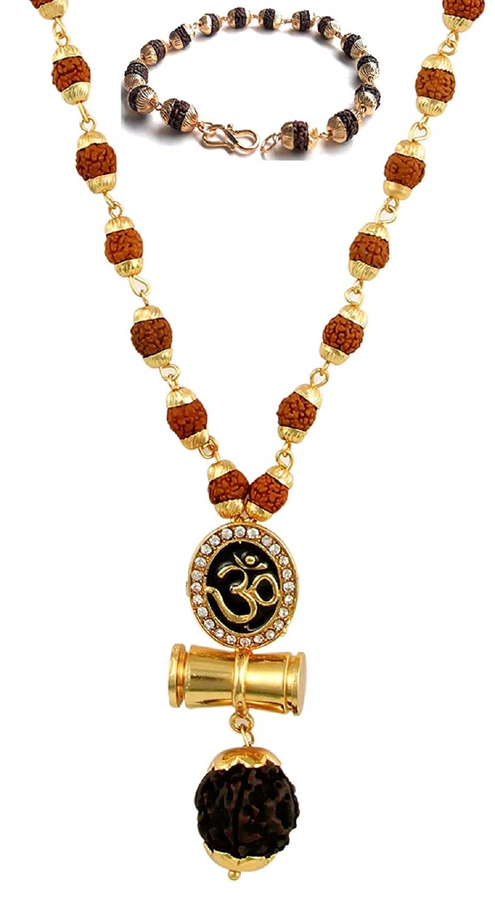     			PAYSTORE Gold Plated Wheat Cutt & Kadaa Bracelet AND OM DAMRU BRACLET -For-Men COMBO OF 2
