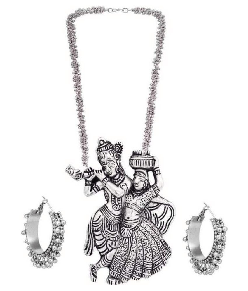 PUJVI - Silver Alloy Necklace Set ( Pack of 1 )