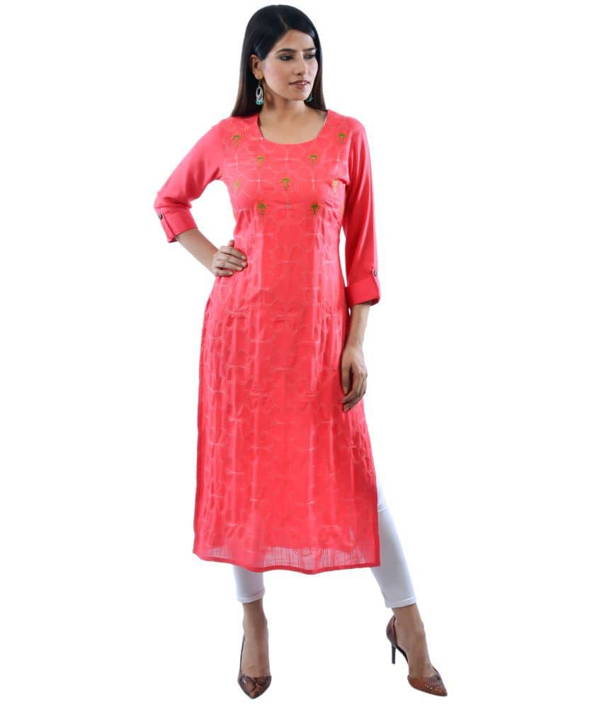 AMIRA'S INDIAN ETHNICWEAR - Pink Rayon Women's Stitched Salwar Suit ( )
