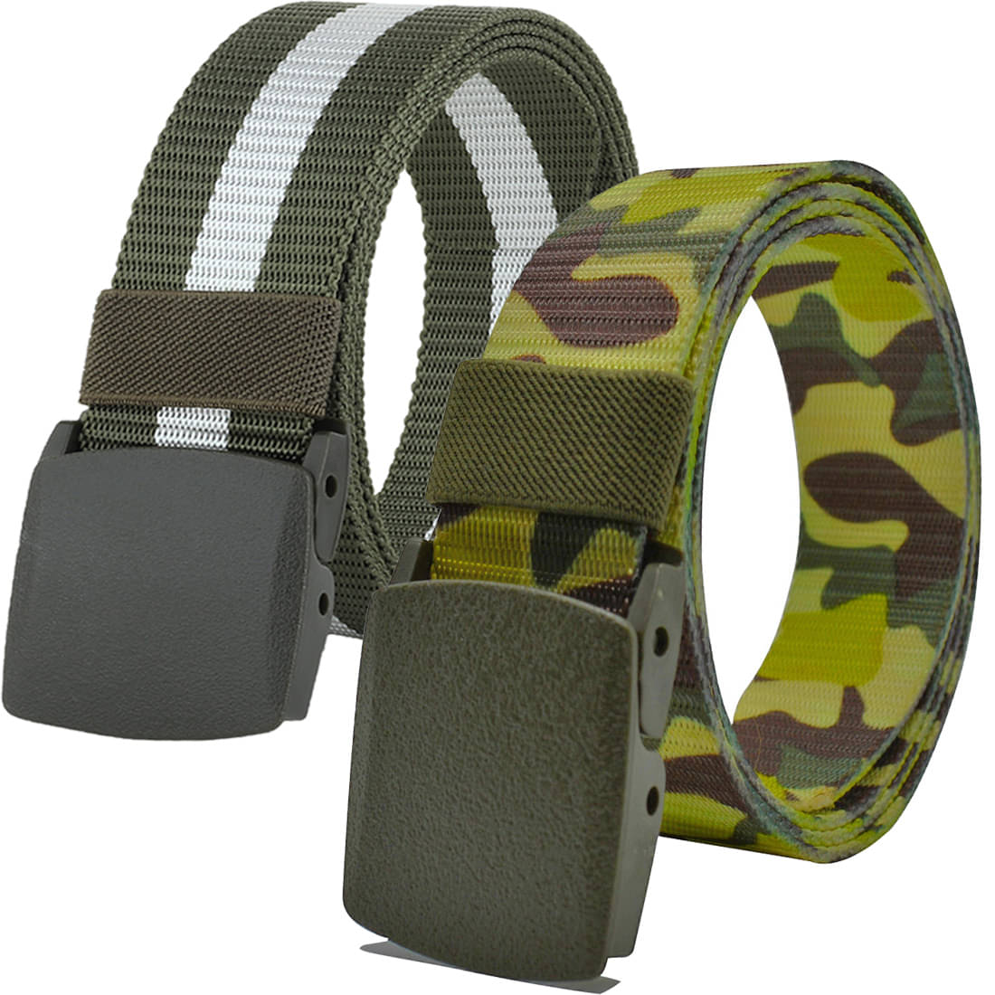     			Loopa Multi Nylon Casual Belt Pack of 2