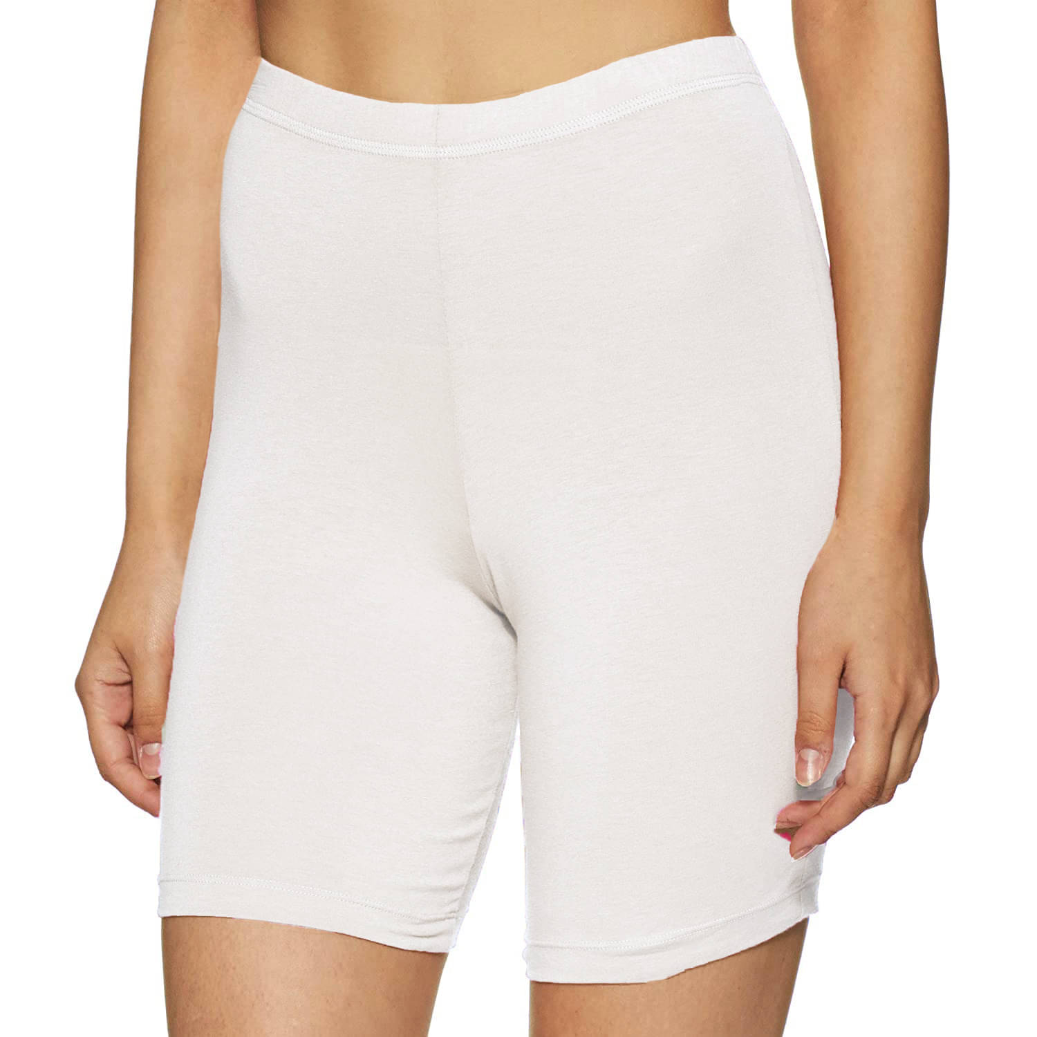     			Outflits White Cotton Solid Shorts - Single