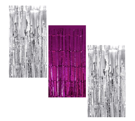     			Blooms Event2Silver 1 Pink fringe Curtains Pack of 3