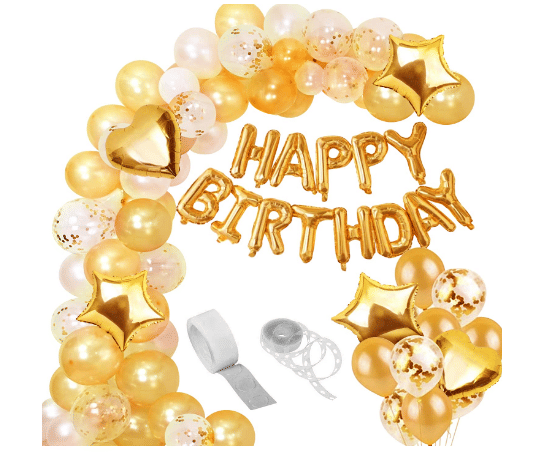 Blooms EventHappy Birthday Foil Balloon Decoration Set -50Pcs Balloon Garland Kit- Alphabet Golden Balloons, Metallic Balloons, Confetti Ballon, Heart & Star Foil Balloons For Birthday Decoration Blooms EventHappy Birthday Foil Balloon Decoration Set -50Pcs Balloon Garland Kit- Alphabet Golden Balloons, Metallic Balloons, Confetti Ballon, Heart & Star Foil Balloons For Birthday Decoration