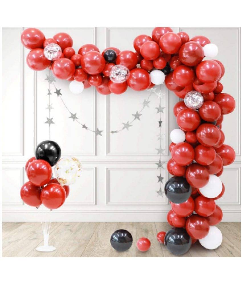     			Blooms EventRed Black Balloon Garland Kit - 115Pcs