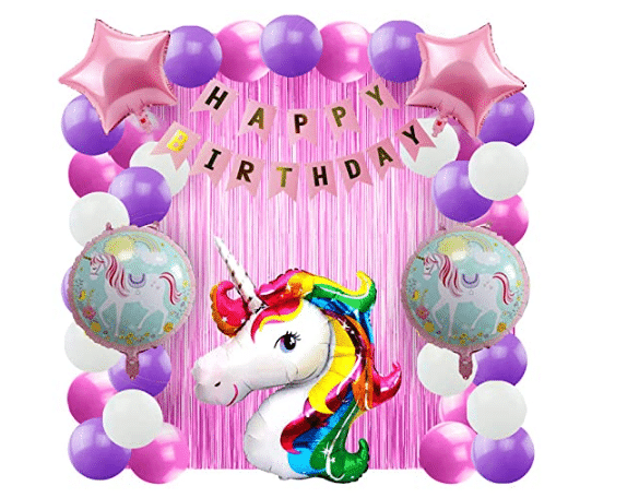     			Blooms EventUnicorn Theme Birthday Decorations Items Combo Set - 49Pcs Kit