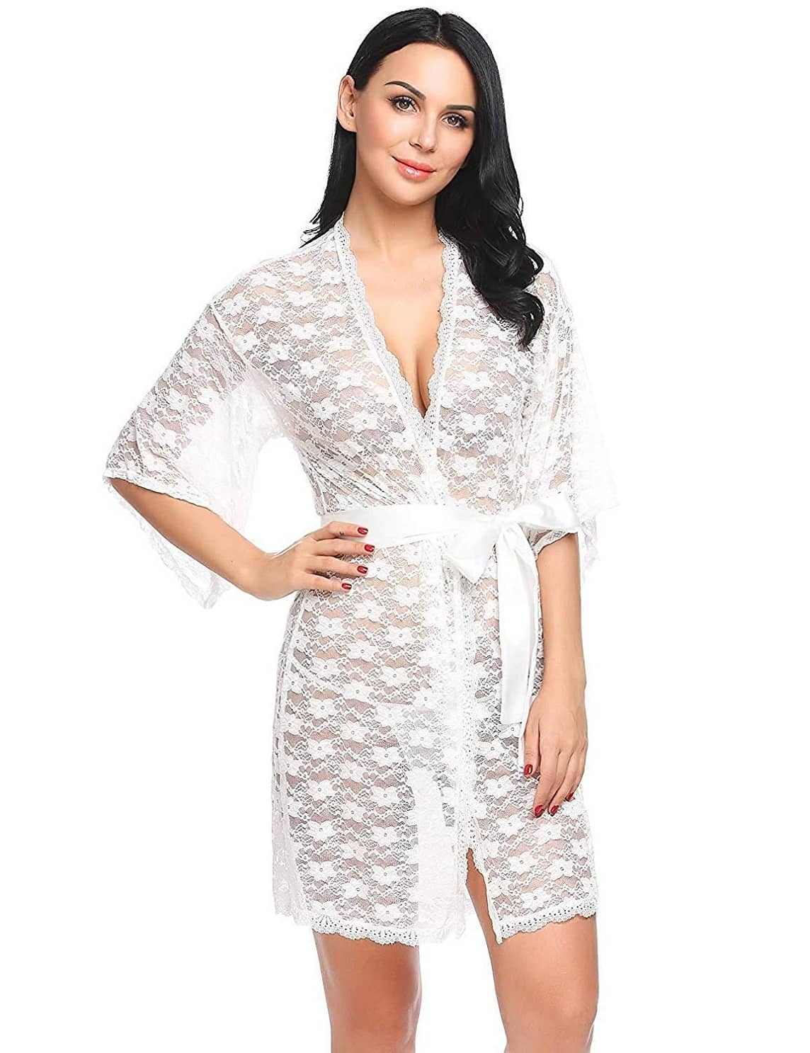 Celosia Lace Robes - White Single - Nightwear & Loungewear | Buy online on ZillyBuy