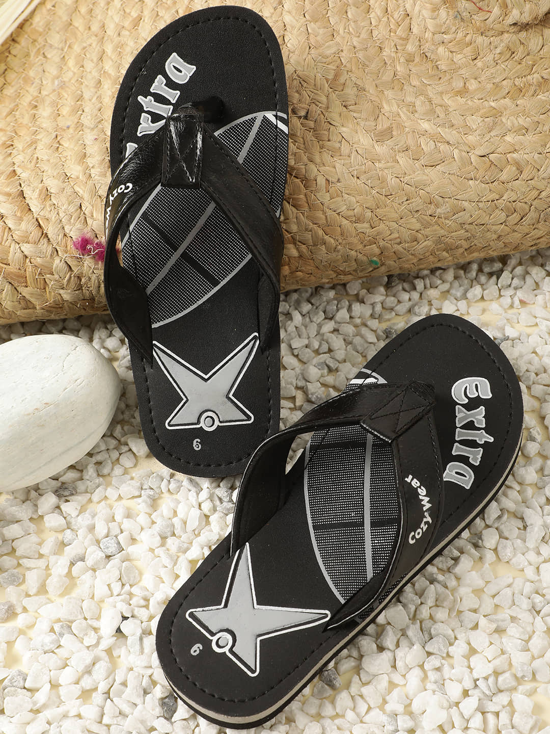 Cozy Wear Black Flip Flops