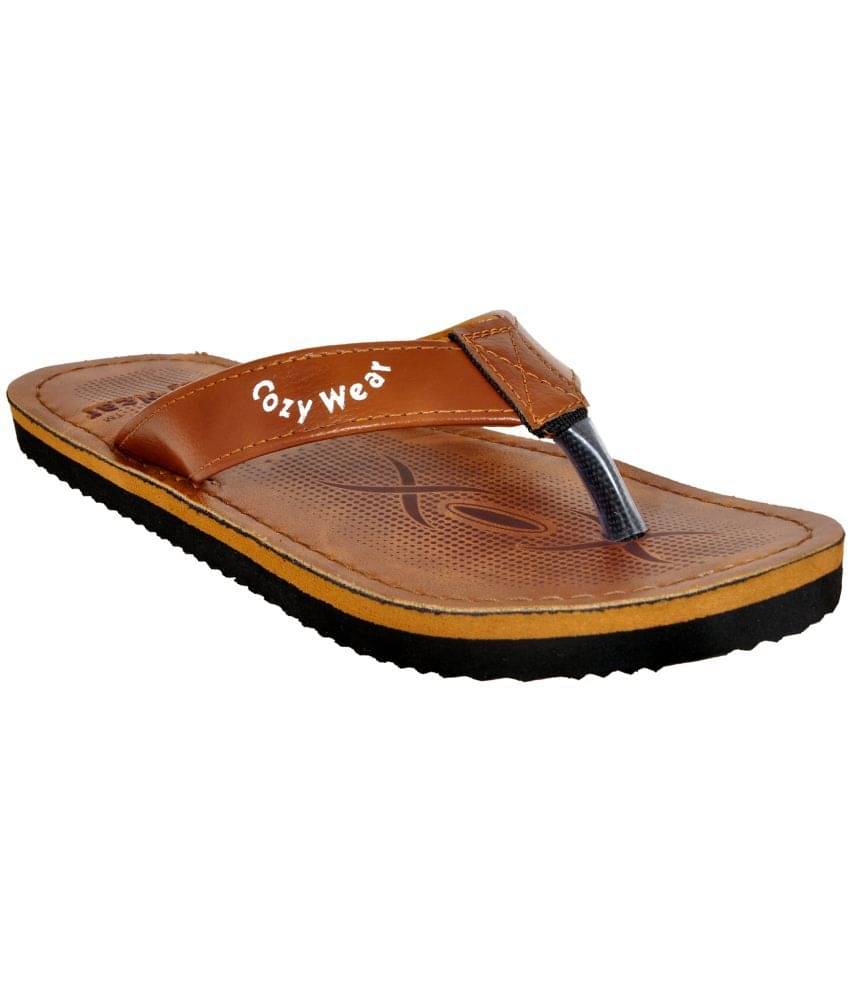     			Cozy Wear Tan Flip Flops