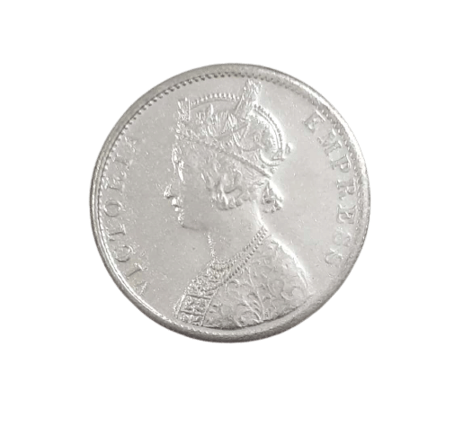     			Extremely Rare Scarce 1 Rupee 1897 George Victoria Empress Silver Plated Fancy Coin....Collectible