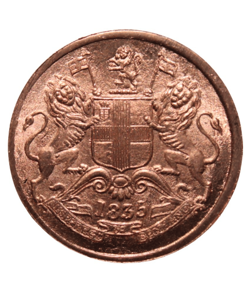     			Half Anna (1835) "East India Company" Extremely Rare Coin