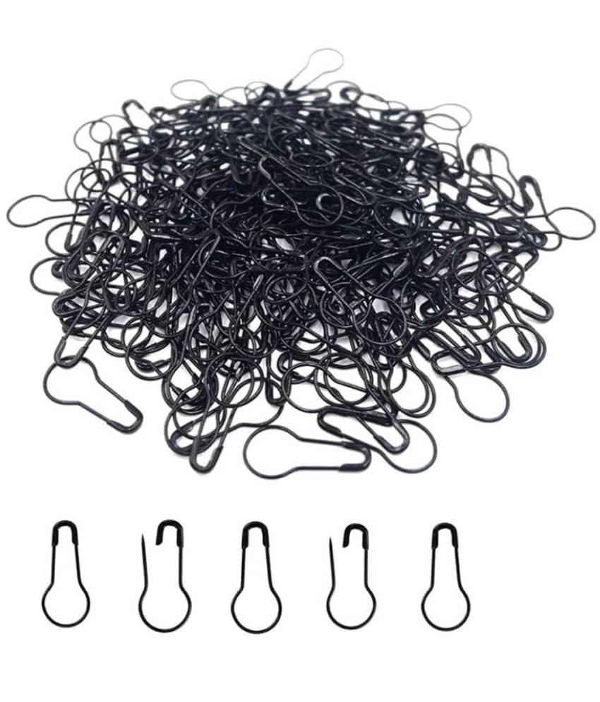 PRANSUNITA Bulb Shaped Brass Pear Shaped Hijab Safety Pin for Suit, Sarees, Garment Accessories, Pack of 50 pcs – Color -Black - Stationery | Buy online on ZillyBuy