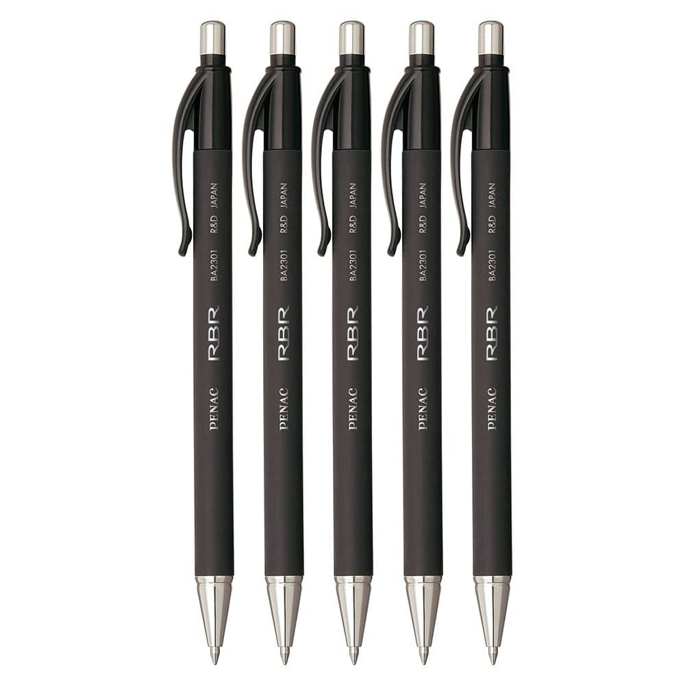 Penac RBR Retractable Ball Pen black, 0.7mm