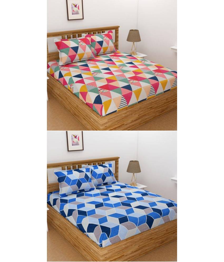 Homefab India Microfibre Double Bedsheet ( Blue ) Homefab India Microfibre Double Bedsheet ( Blue )