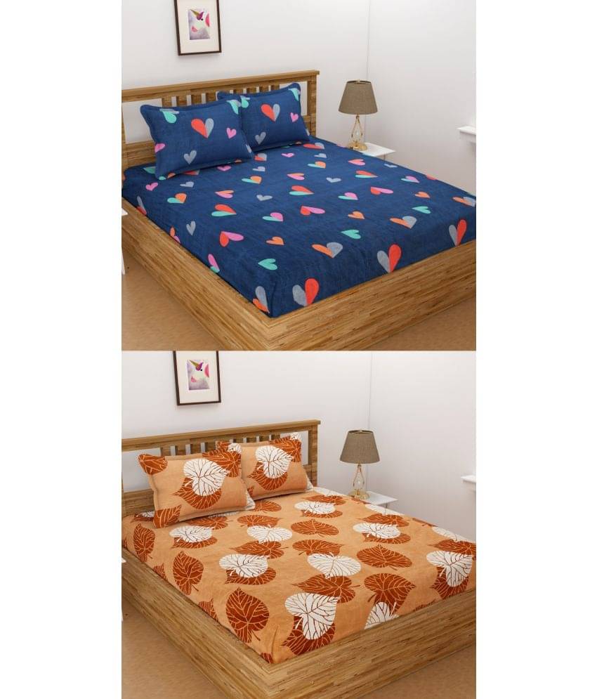 Homefab India Microfibre Double Bedsheet ( Dark Blue ) Homefab India Microfibre Double Bedsheet ( Dark Blue )