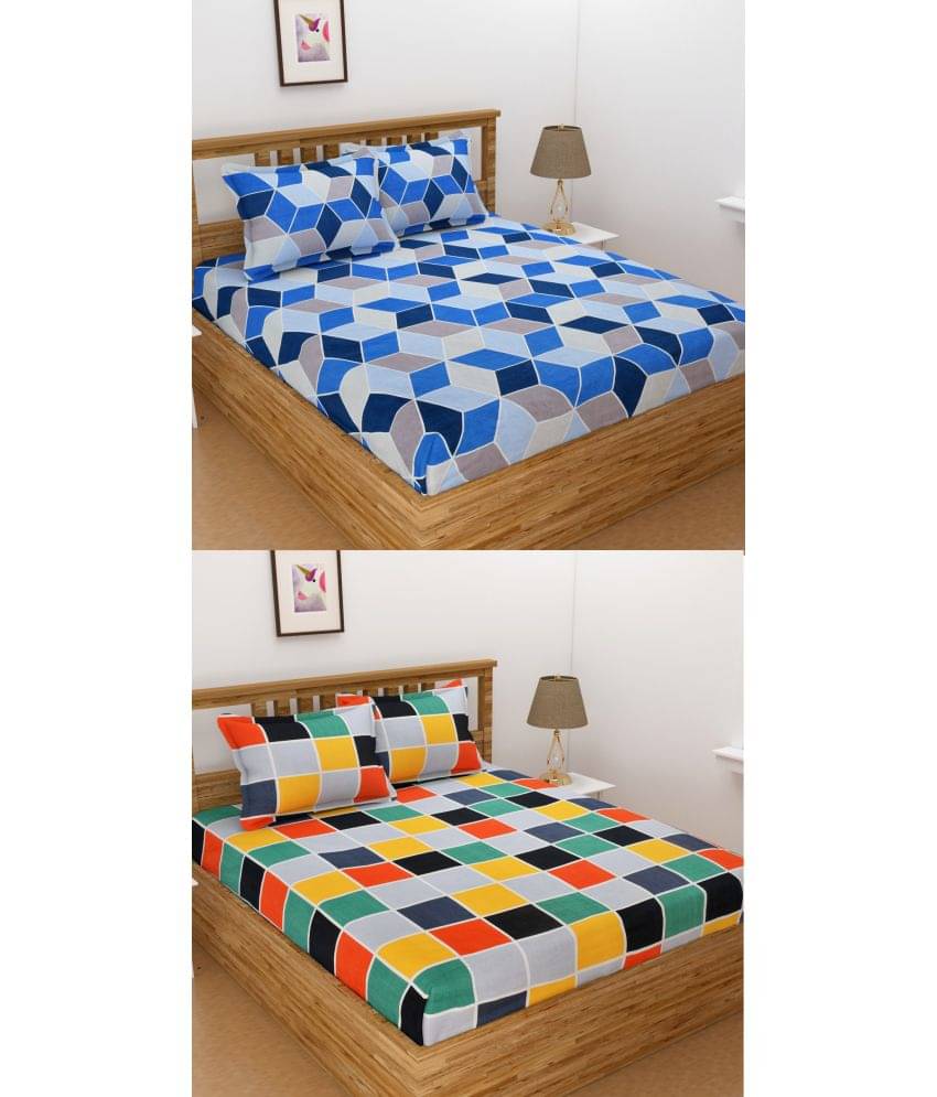 Homefab India Microfibre Double Bedsheet ( Dark Blue ) Homefab India Microfibre Double Bedsheet ( Dark Blue )
