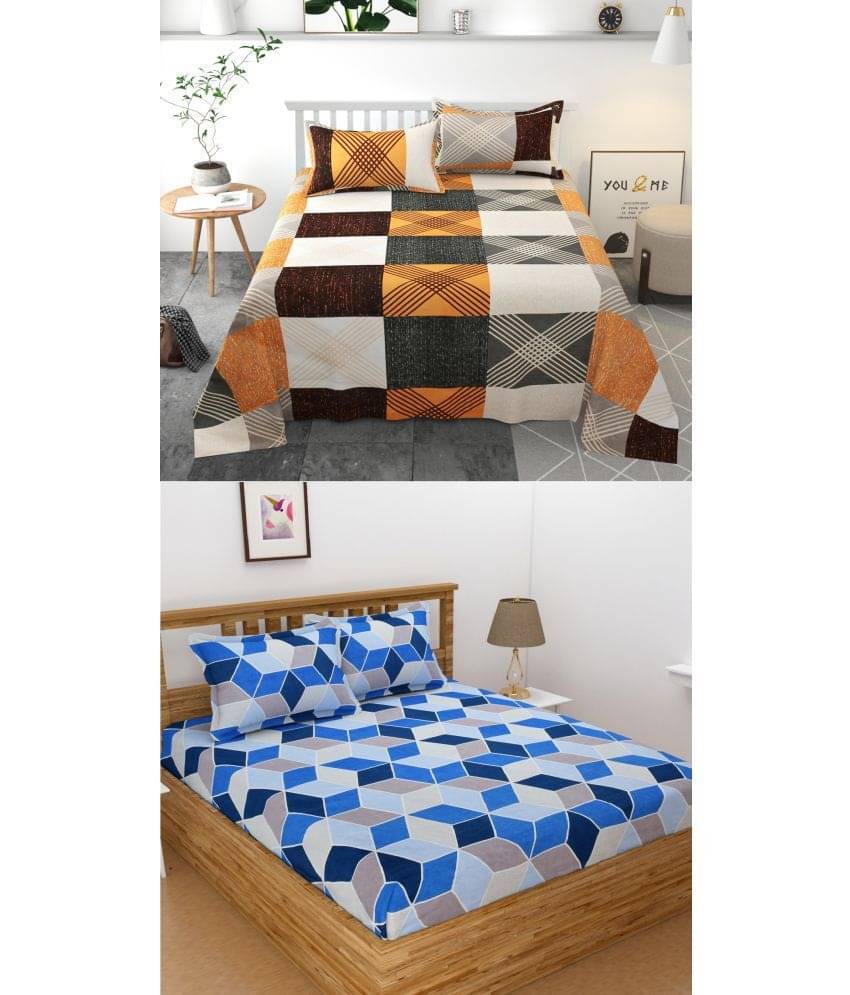     			Homefab India Microfibre Double Bedsheet ( Beige )