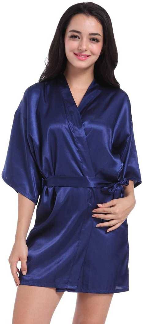 Celosia Satin Robes - Blue Single Celosia Satin Robes - Blue Single
