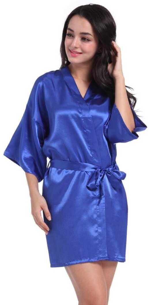     			Celosia Satin Robes - Blue Single