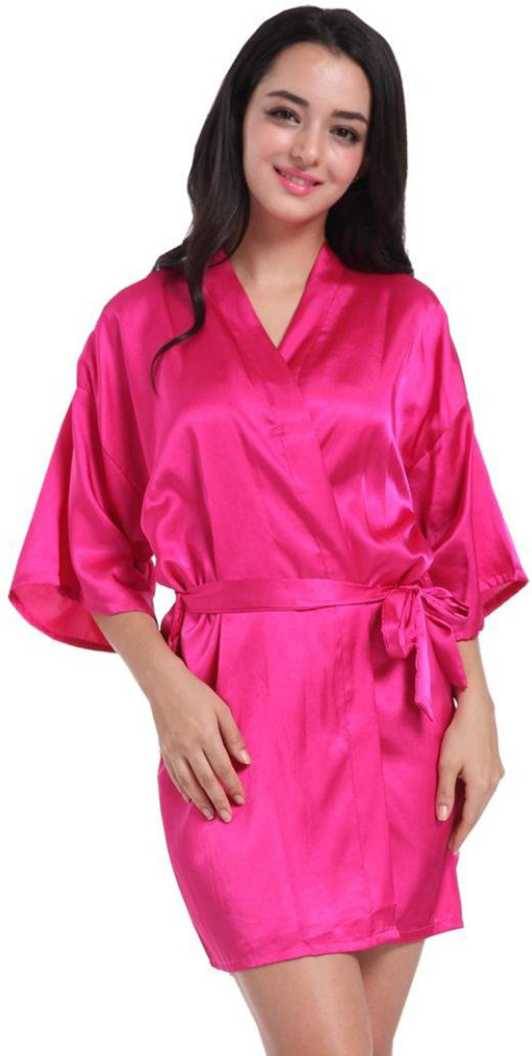 Celosia Satin Robes - Pink Single     			Celosia Satin Robes - Pink Single