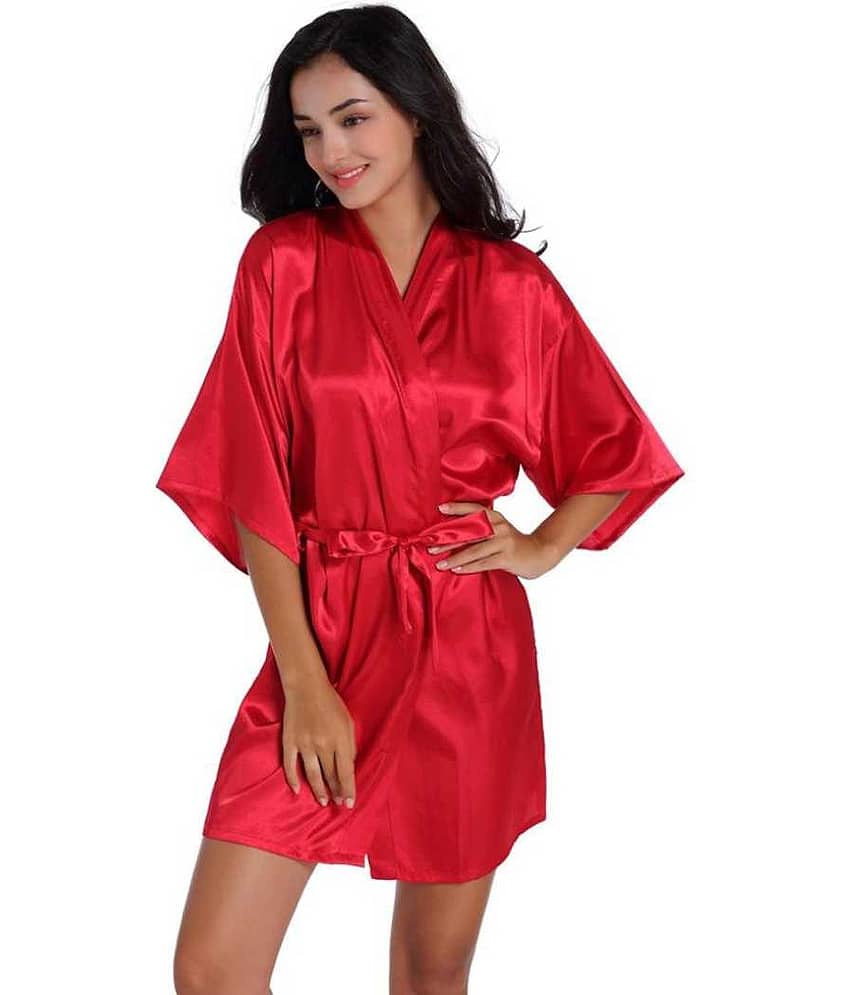 Celosia Satin Robes - Red Single - Nightwear & Loungewear | Buy online on ZillyBuy