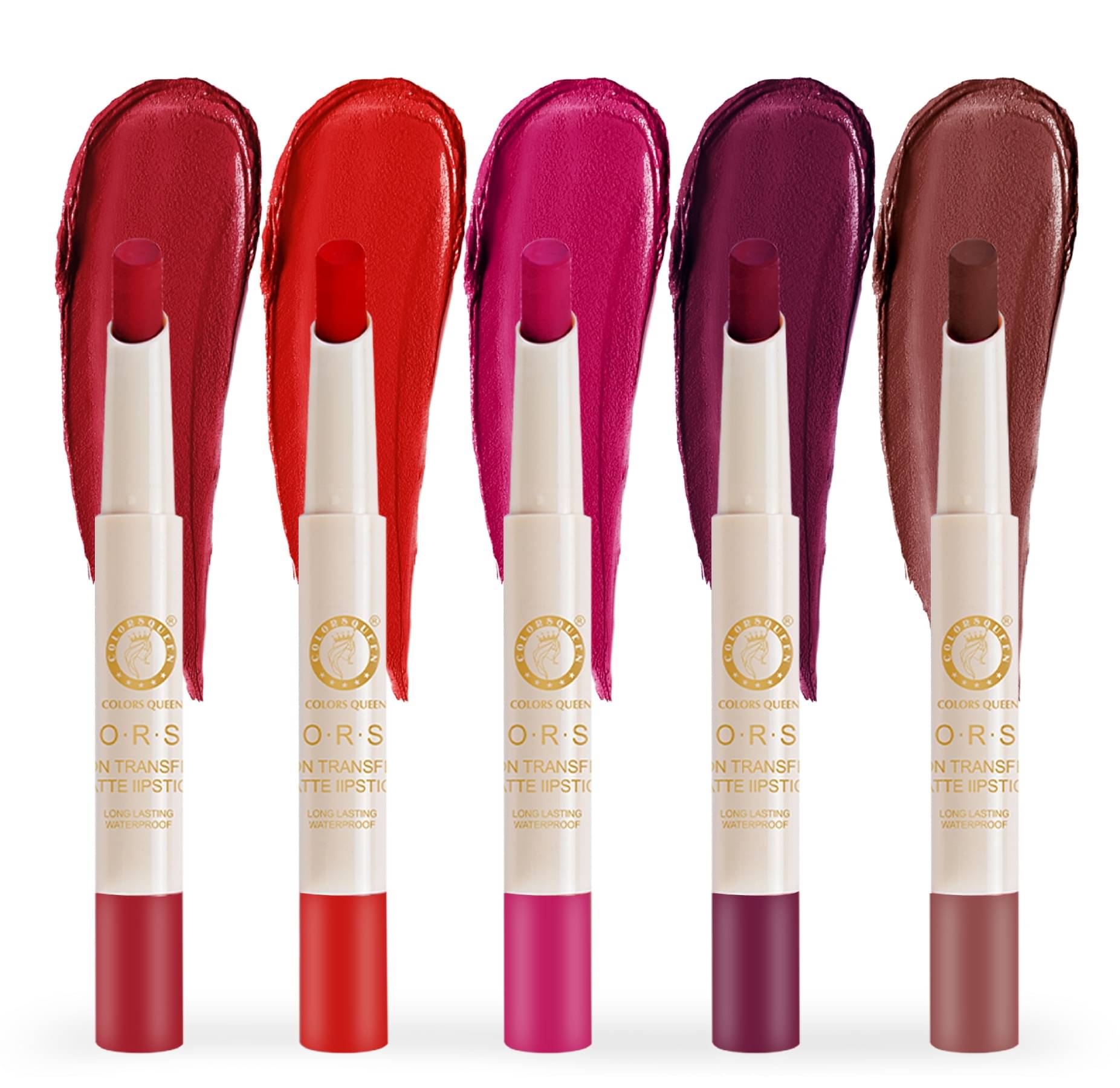 Colors Queen Colors Stay Non Transfer Creme Lipstick Long lasting Multi Pack of 5 2.1 g Colors Queen Colors Stay Non Transfer Creme Lipstick Long lasting Multi Pack of 5 2.1 g
