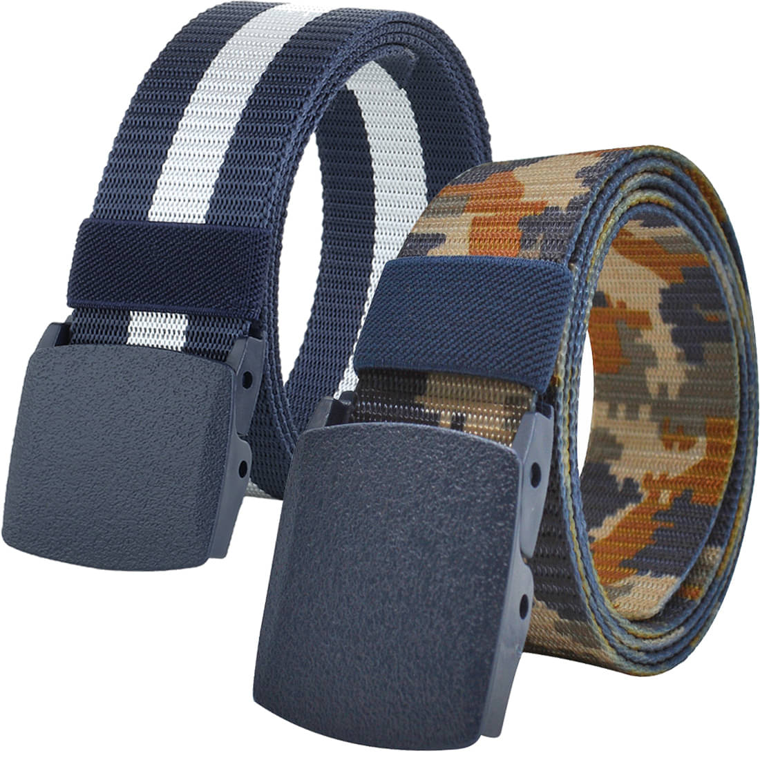     			Loopa Multi Nylon Casual Belt Pack of 2