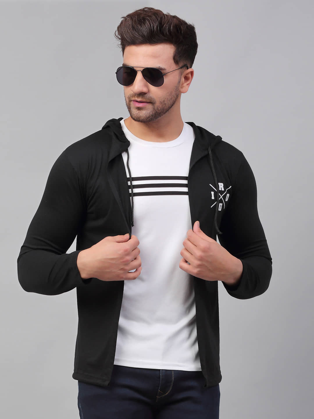 Rigo Black Hooded Sweater Single