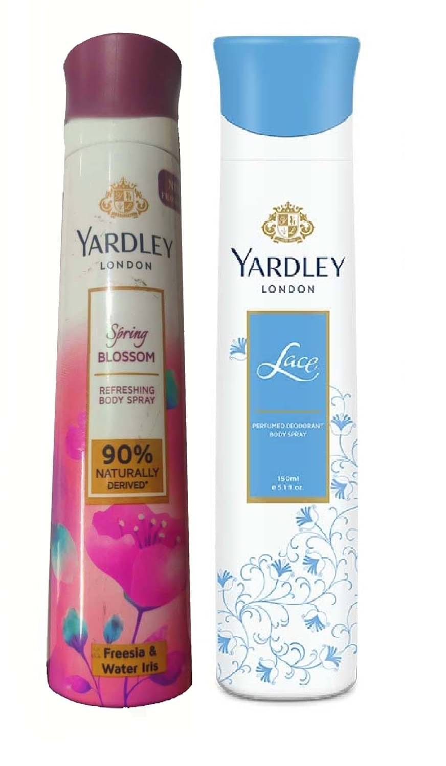     			YARDLEY LONDON 1 SPRING & 1 LACE BODY SPRAY  150 ML EACH, PACK OF 3 .