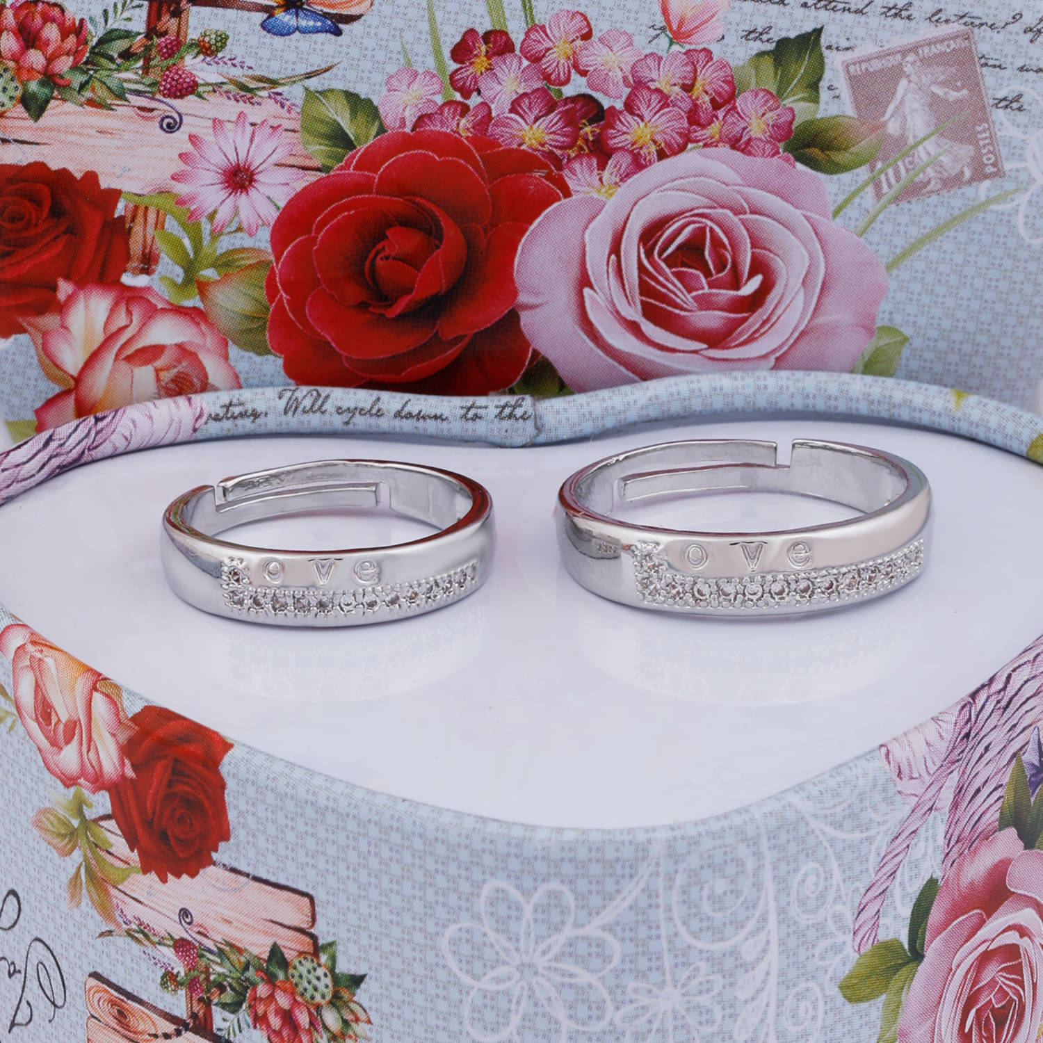 Paola Elegant Adjustable Speical Proposal Couple Ring Set Wedding Engagement Valentine Gift Silver Plated Ring For Women And Men Paola Elegant Adjustable Speical Proposal Couple Ring Set Wedding Engagement Valentine Gift Silver Plated Ring For Women And Men