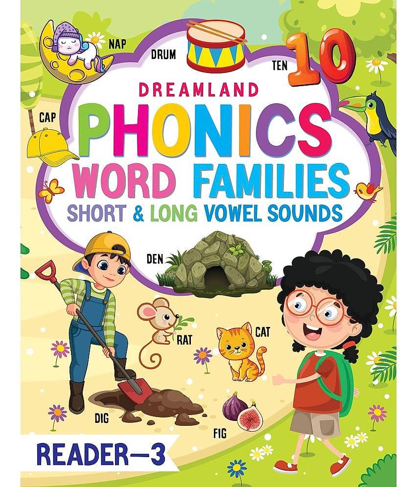 Phonics Reader - 3 (Word Families Short and Long Vowel Sounds) Age 6+ - Early Learning Book - Stationery | Buy online on ZillyBuy