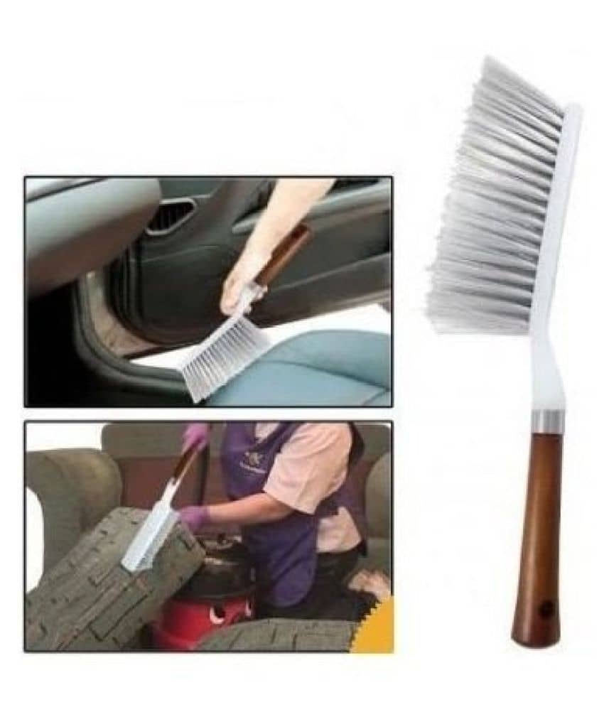 AutoRight - Hard & Long Bristles Cleaning Brush for Car Seat Carpet Mats- Plastic Handle- Pack of 1