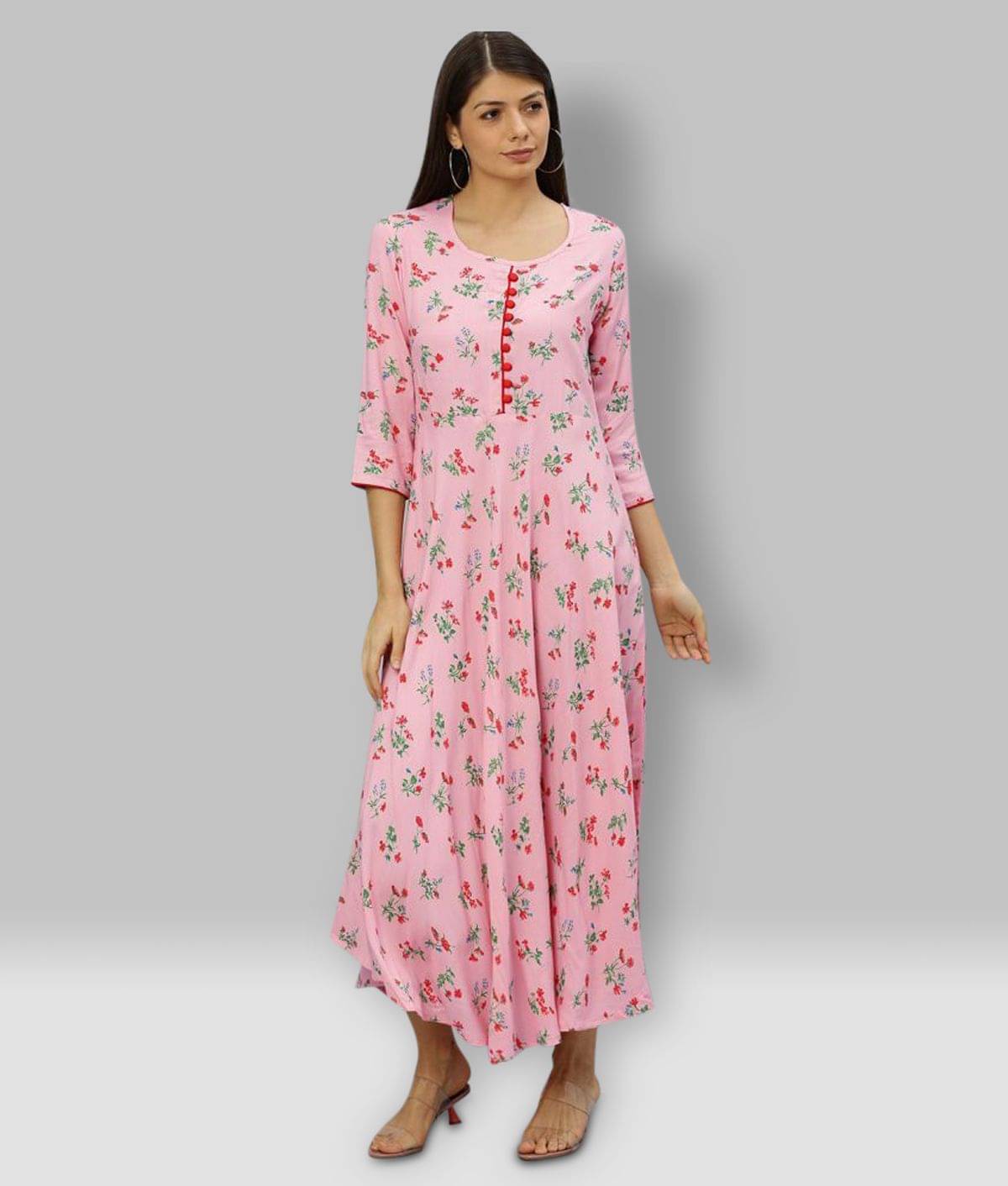     			Yash Gallery Women Rayon Ethnic Dress ( Pink )