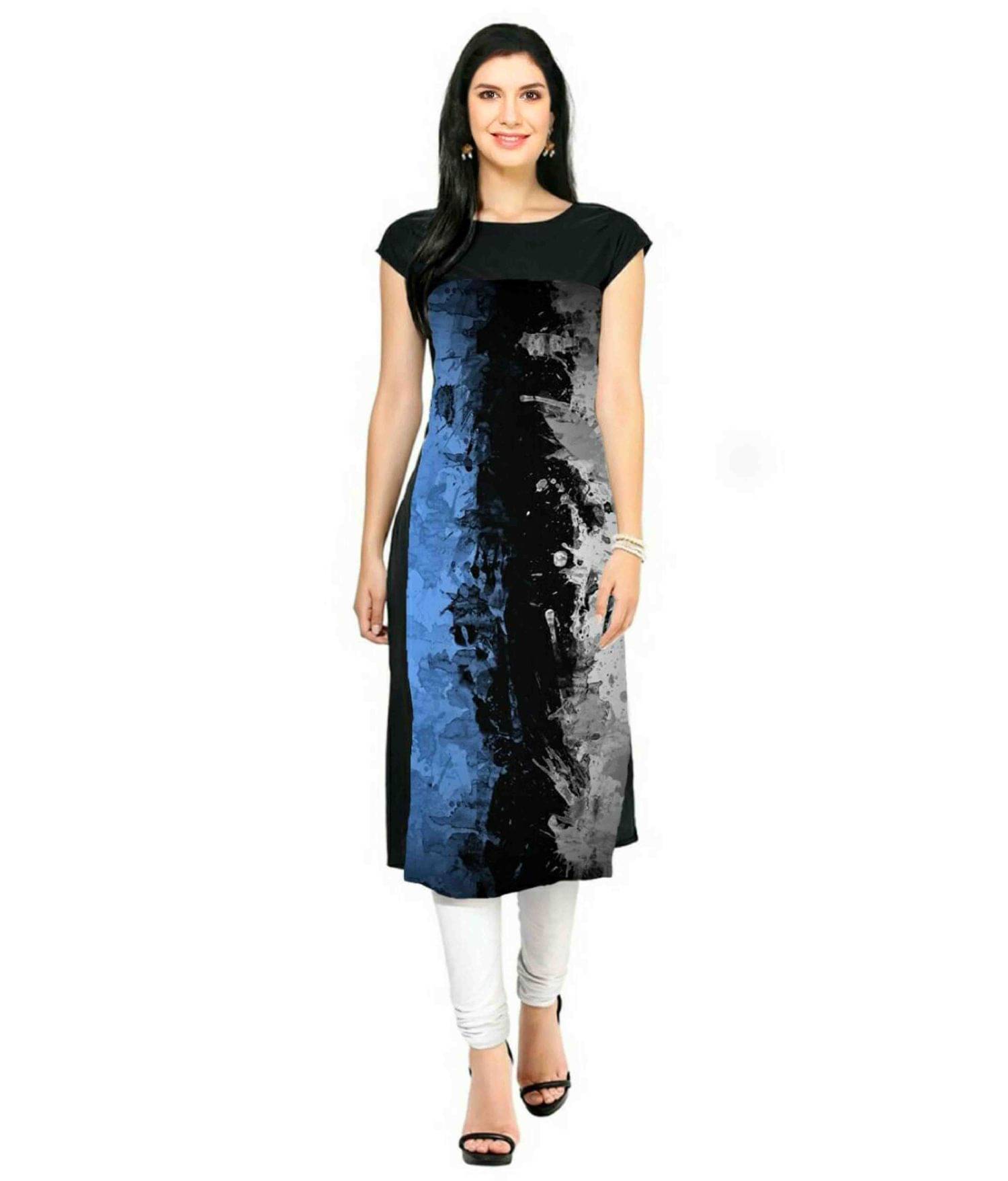     			BROTHERS DEAL - Multicolor Crepe Women's Straight Kurti