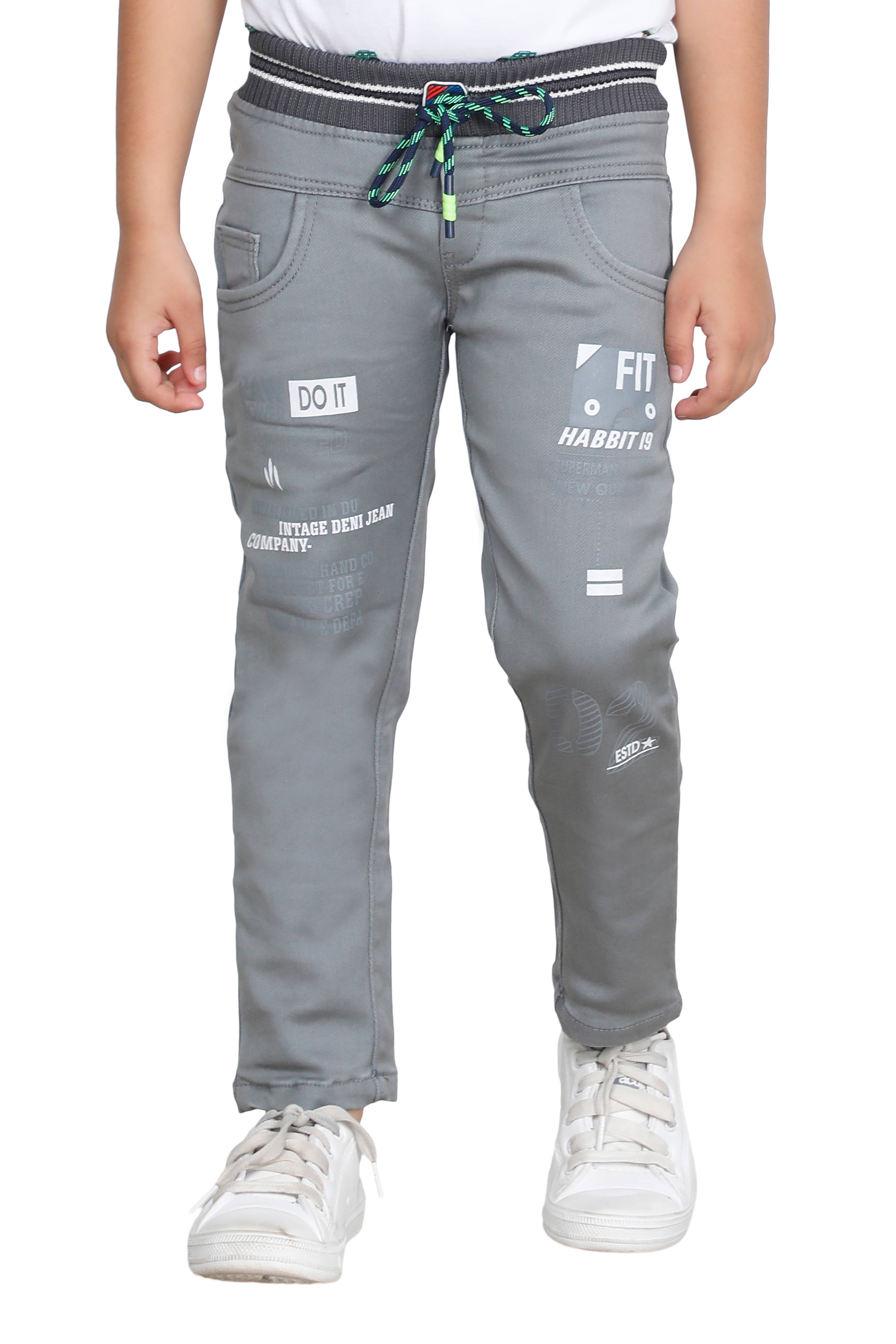     			Fourfolds Pack of 1 Boys Cotton Blend Jeans ( Grey )