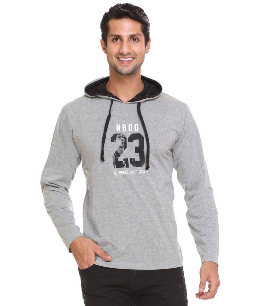     			FUEL2FASH Grey Cotton Blend Printed T-Shirt Single Pack